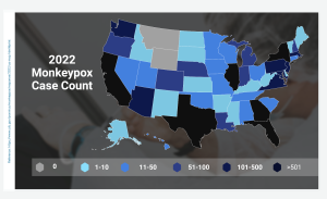 A map of monkeypox cases